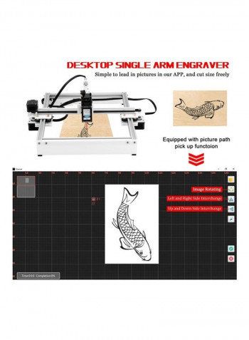 30W Desktop Single Arm Engraver Kit Silver/Black