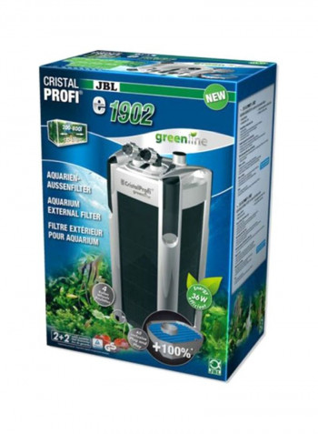 E1902 Cristalprofi Greenline External Filter Silver/Black 200x564x235millimeter