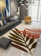 Leaves Pattern Living Room Carpet Multicolour 200x300centimeter