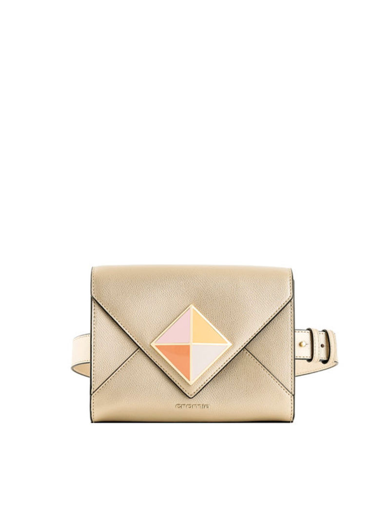 Strong Leather  Bag Gold