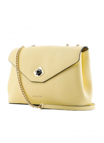 Strong Leather Shoulder Bag أصفر