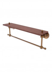 Astor Place Collection Towel Bar Wood Shelf Brown/Gold 22inch