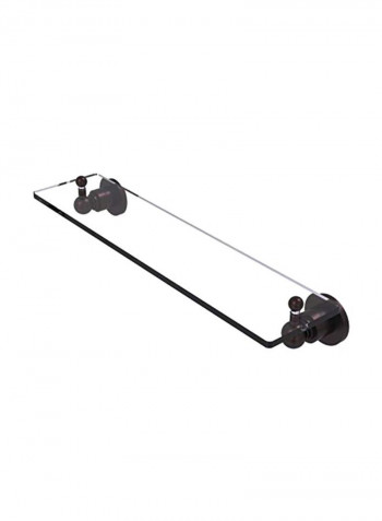 Beveled Edges Glass Shelf Clear/Brown 22inch