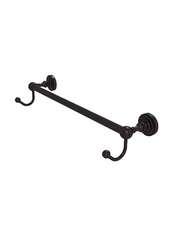 Dottingham Collection Integrated Hooks Towel Bar Brown 30inch