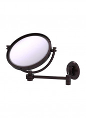 Wall Mounted Mirror With 5X Magnification Brown 8inch