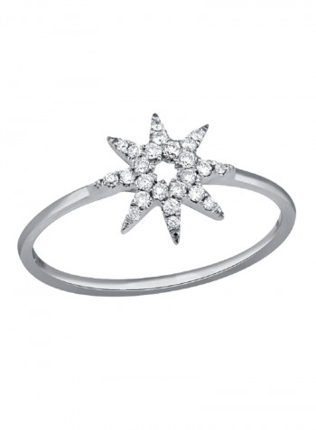 18 Karat Rose Gold 0.14 Carat Diamond Star Shaped Ring