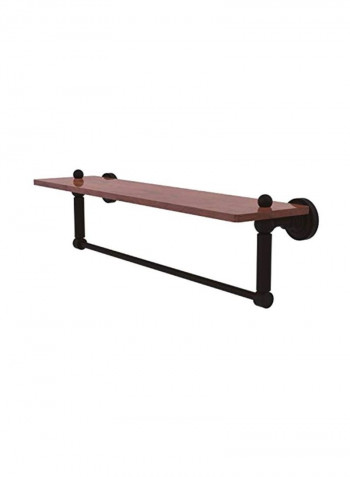 Dottingham Collection Wood Shelf Towel Holder Brown/Black 22inch