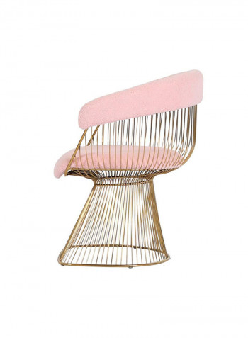 Nellie Fabric Accent Chair Pink/Gold 72x62x75cm