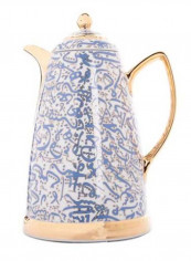 Arabic Letters Printed Thermo Carafe Blue/White/Gold 22cm reviews Arabic Letters Printed Thermo Carafe Blue/White/Gold 22cm