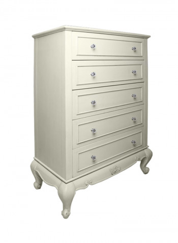 Melissa 5 Drawer Cabinet White 89.5x125x45centimeter