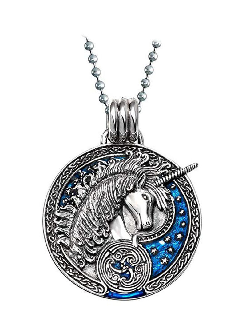 925 Sterling Silver Unicorn Medallion Necklace