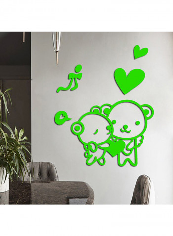 1-Piece 3D Cartoon Wall Sticker Green 60x90cm