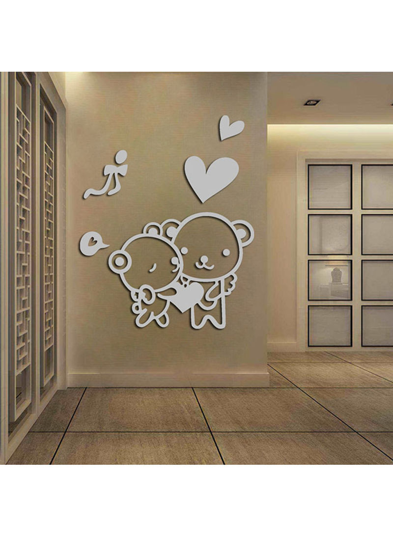 3D Cartoon Wall Sticker Romantic Self-Adhesive Grey