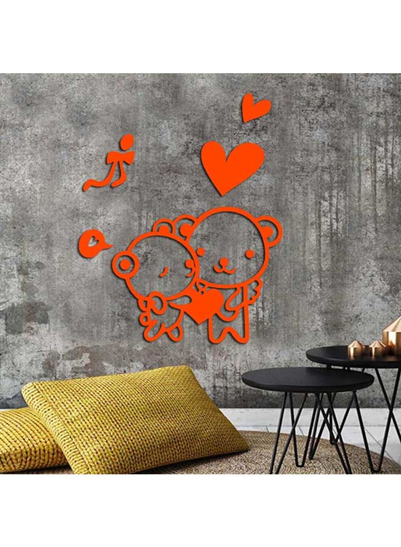 3D Romantic Cartoon Wall Sticker Orange