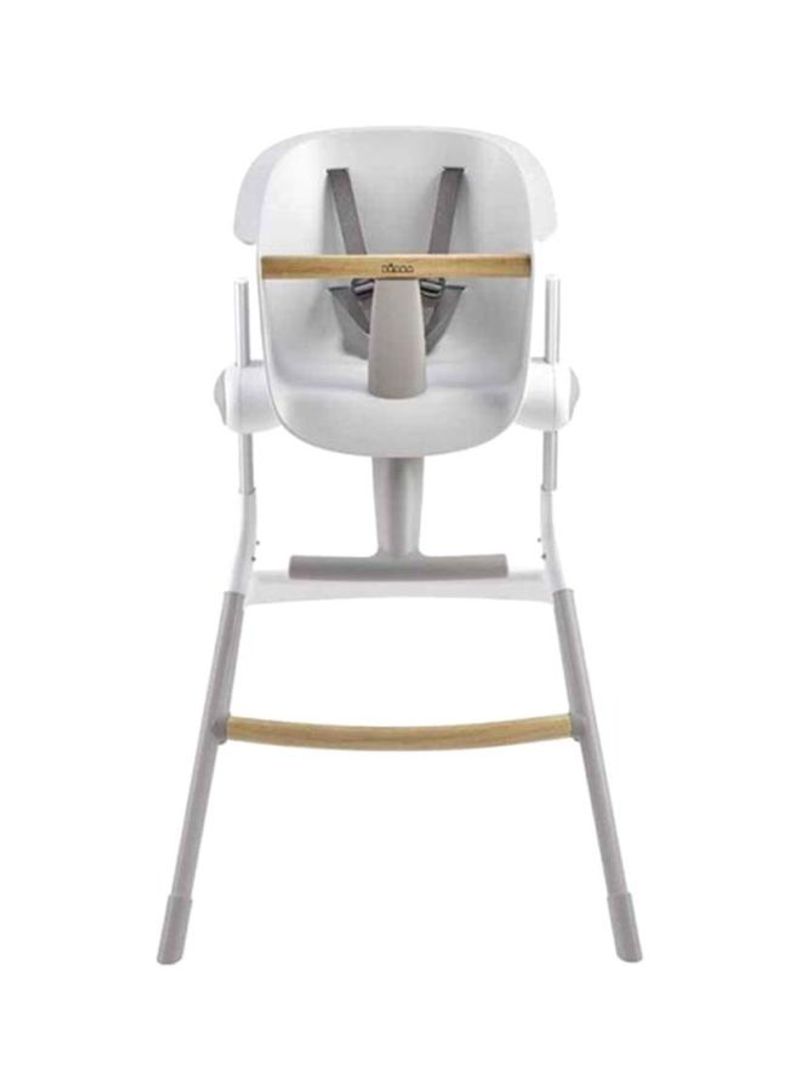 Up And Down Adjustable High Chair - White/Grey