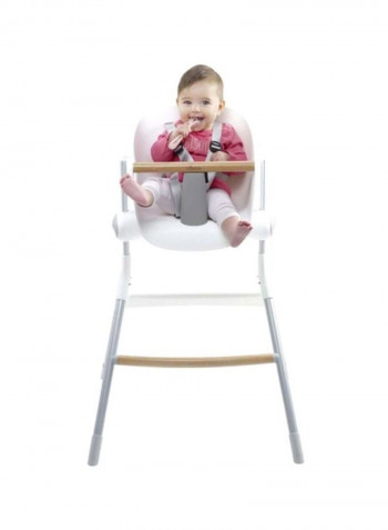 Up And Down Adjustable High Chair - White/Grey