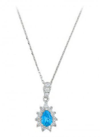 18 Karat Gold Sapphire And Quartz Necklace