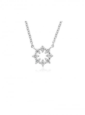 18 Karat White Gold Snowflake Diamond Necklace