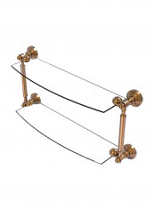 2-Tier Glass Shelf Clear/Gold 18inch