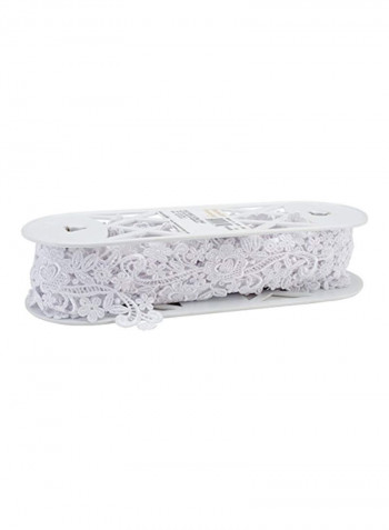 Floral Spray Venice Lace Trim White