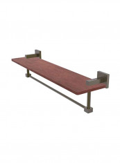 Montero Collection Wall Mounted Towel Bar Wood Shelf Pink/Gold 22inch