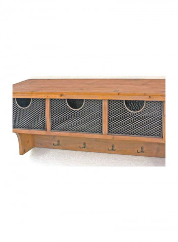 Wooden Wall Shelf Brown 33x14.5x11inch