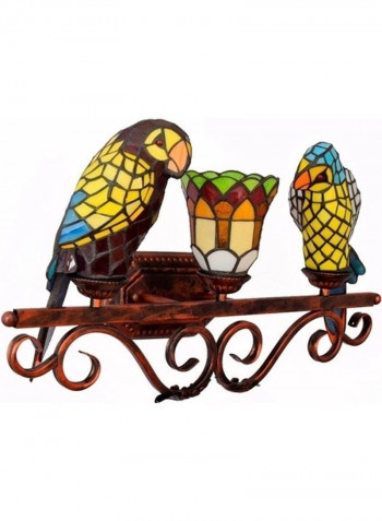 Retro Parrot Glass Wall Lamp Multicolour