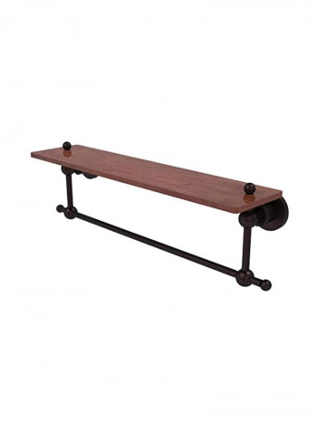 Astor Place Collection Wood Shelf Towel Holder Brown 22inch