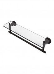 Glass Shelf With Towel Bar Clear/black 22x5inch