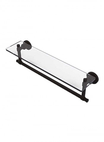 Glass Shelf With Towel Bar Clear/black 22x5inch