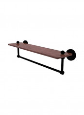 South Beach Collection Wood Shelf Towel Holder Brown/Black 22inch