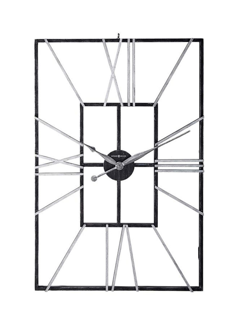 Park Slope Wall Clock Black/Silver 35.5x23.5x2.25inch