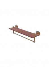 Tango Collection Wood Shelf Integrated Towel Bar Brown/Gold 22inch