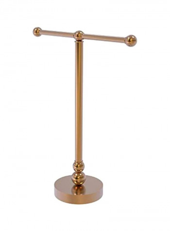 Vanity Top 2 Arm Guest Towel Holder Brown