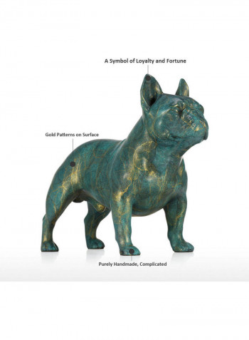 French Bulldog Design Sculpture Green/Gold