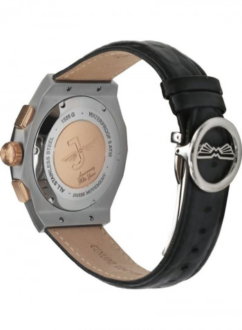Men's Leather Analog Watch 1505GALC13E