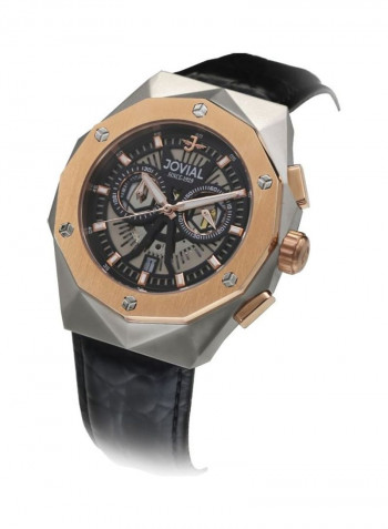 Men's Leather Analog Watch 1505GALC13E