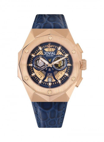 Men's Leather Analog Watch 1505GRLC54E