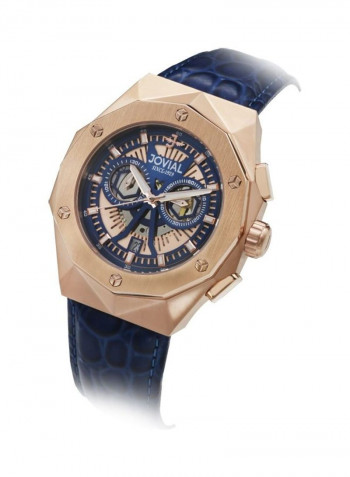 Men's Leather Analog Watch 1505GRLC54E