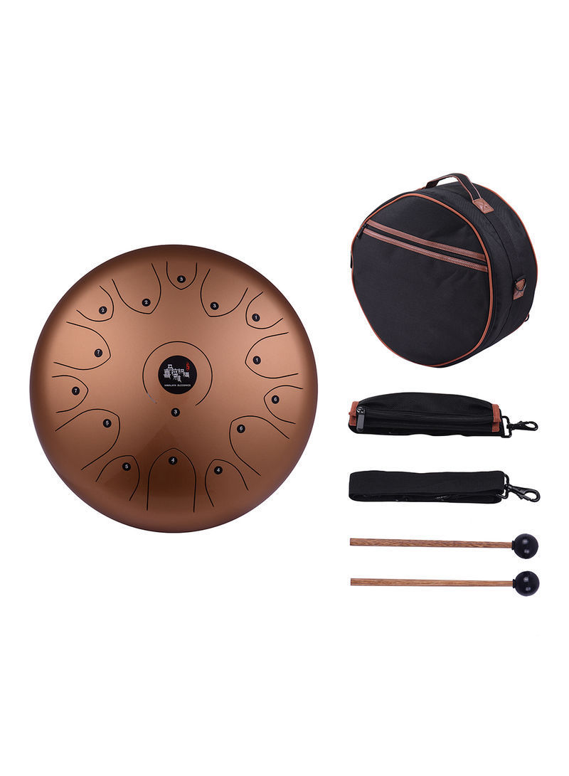 15-Tone Steel Tongue Drum With Mallets & Carry Bag