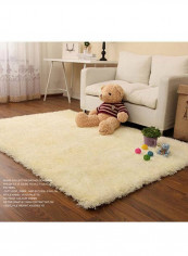 Modern Thicken Elastic Living Room Carpet White 160x230centimeter