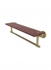 Towel Bar With Wooden Shelf Brown/Gold 22inch