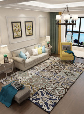Color Block Living Room Carpet Multicolour 200x300centimeter