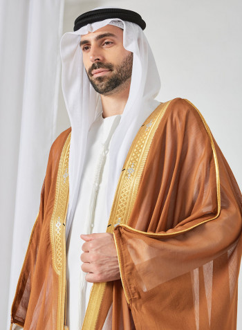 عباءة بشت مطرزة لون بني