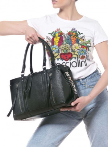 Ginger Side Logo Detail Shoulder Bag Black