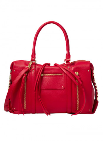 Ginger Side Logo Detail Shoulder Bag Red