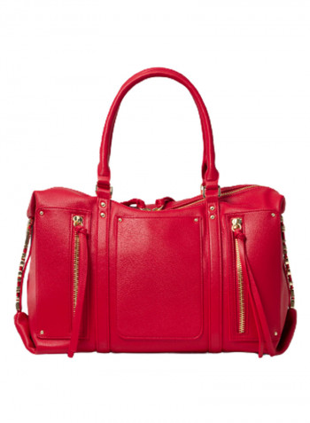 Ginger Side Logo Detail Shoulder Bag Red