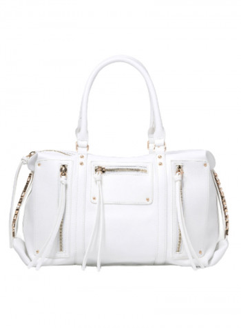 Ginger Side Logo Detail Shoulder Bag White