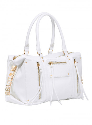 Ginger Side Logo Detail Shoulder Bag White