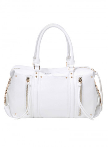 Ginger Side Logo Detail Shoulder Bag White